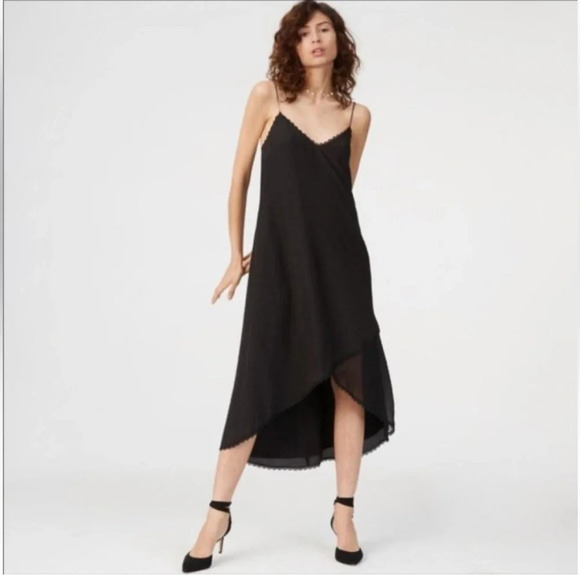 Club Monaco Black Kittrick Silk Slip Dress size 2 - Picture 1 of 7